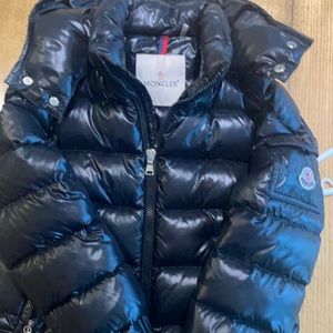 Moncler unisex kids black puffer jacket size 6